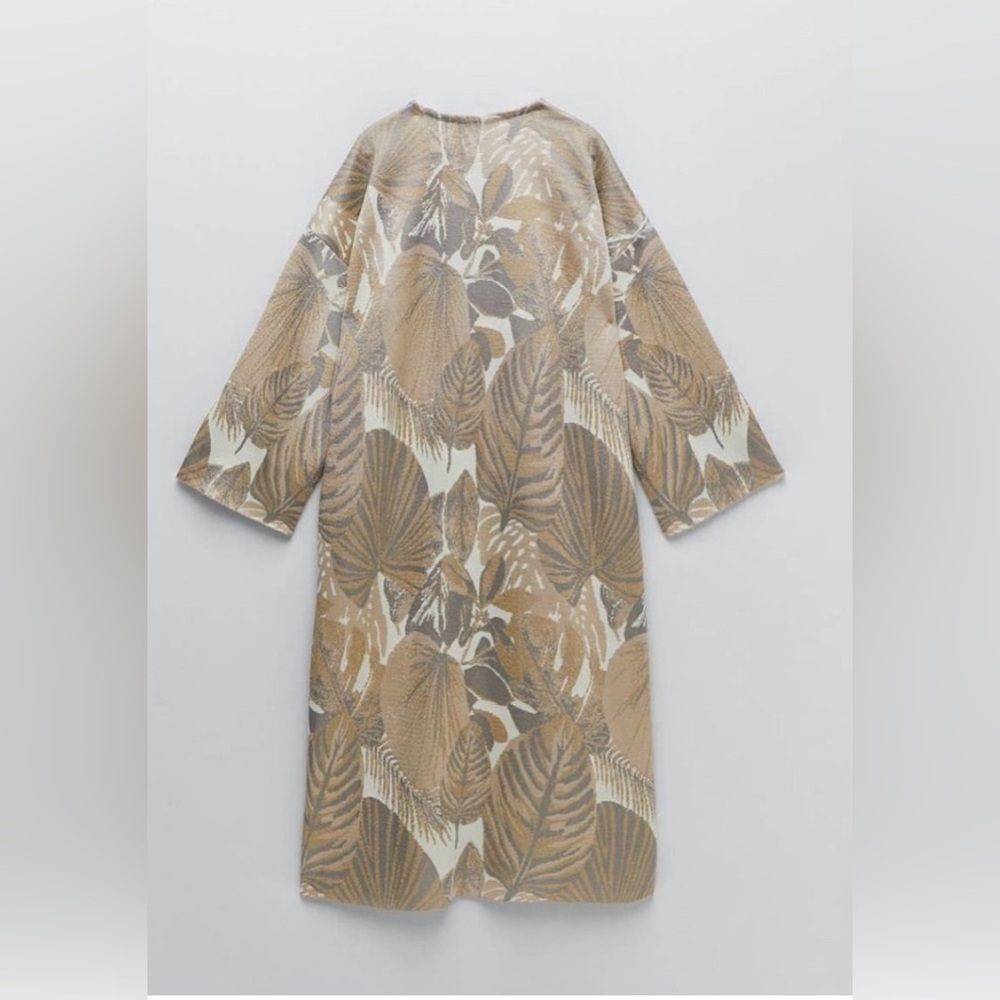 Zara Multicolored Knit Metallic Jacquard Coat